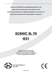 Dru SCENIC SL 70 Instructions For Installation And Operation Manual