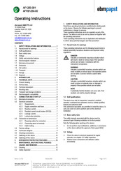 ebm-papst AF1250-001 Operating Instructions Manual