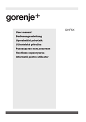 Gorenje Plus GHF6X User Manual