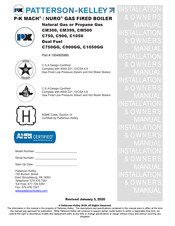 Patterson-Kelley NURO CM300 Installation & Owner's Manual