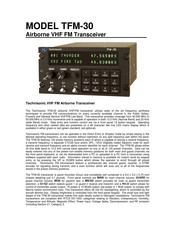 Technisonic Industries Limited TFM-30 Installation And Operating Instructions Manual
