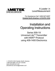 Ametek Drexelbrook Universal Lite 509-1 Series Installation And Operating Instructions Manual