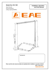 Eae EE-C18E Installation, Operation, And Parts Manual