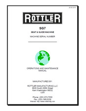 Rottler SG7 Operation And Maintenance Manual