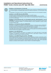 Mayr ROBA-brake-checker plus DC Installation And Operational Instructions