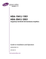 Belden GRASS VALLEY HDA-3941 Manual To Installation And Operation