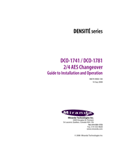 Miranda DENSITE series Manual To Installation And Operation