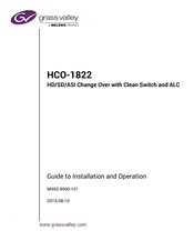 Belden Grass Valley HCO-1822 Manual To Installation And Operation