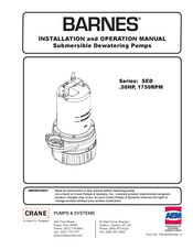 Crane Barnes SED Series Installation And Operation Manual
