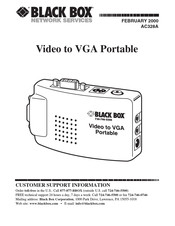 Black Box Video to VGA Converter Quick Start Manual