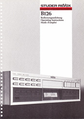 STUDER REVOX B126 Operating Instructions Manual