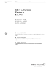 Endress+Hauser Nivotester FTL375P Safety Instructions