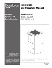 Donaldson Torit WSO 15 Installation And Operation Manual