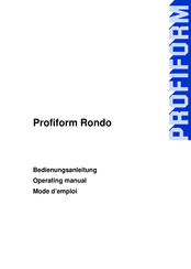 Profiform Rondo Operating Manual
