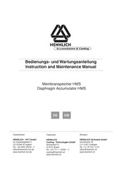 Hennlich HMS Series Instruction And Maintenance Manual