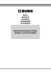Burg BCR60-E Operating And Installation Instructions