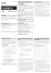 Teac TC-MFSR(T)-G Instructions For Use