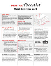 Pentax PocketJet Quick Reference Card