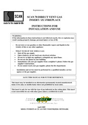 SCAN 70 gas insert / ZC-fireplace Instructions For Installation And Use Manual