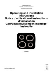Electrolux EHS 8680 X Operating And Installation Instructions