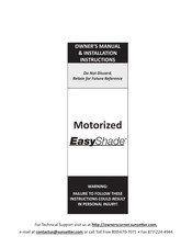 SunSetter EASYSHADE Owner’s Manual & Installation Instruction