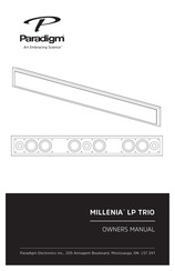 Paradigm Art Embracing Science MILLENIA LP TRIO Owner's Manual