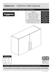 Hygena Valencia 1000mm Wall Cabinet Assembly Instructions Manual