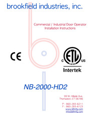 Brookfield Industries NB-2000-HD2 Installation Instructions Manual