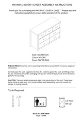 GFW HAVANA 3 OVER 4 CHEST Assembly Instructions Manual