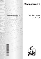 Immergas AUDAX PRO 8 Instructions And Warnings