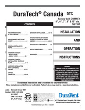 DuraVent DuraTech Canada Installation And Operation Instructions Manual