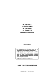 Anritsu MU181040B Operation Manual