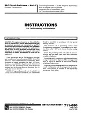 S&C Mark V Instructions For Field Assembly And Installation