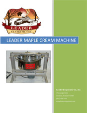 Leader Evaporator MAPLE CREAM MACHINE Manual