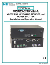 NTI VOPEX Series Installation And Operation Manual