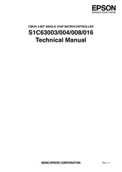 Epson S1C63003 Technical Manual