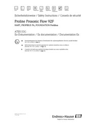 Endress+Hauser Proline Prosonic Flow 92F Series Safety Instructions