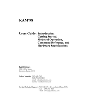 Kantronics KAM 98 User Manual