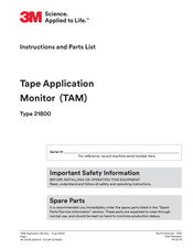 3M Tape Application Monitor Instructions And Parts List