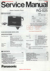 Panasonic RQ-S25 Service Manual