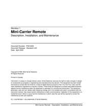 Nortel Meridian 1 Mini-Carrier Remote Description, Installation, And Maintenance