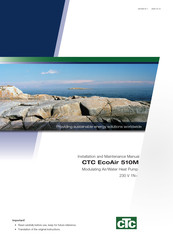CTC Union EcoAir 500M Installation And Maintenance Manual