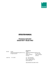 Burster DIGISTANT 4463 Operation Manual