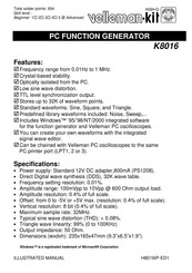 Velleman-Kit K8016 Illustrated Manual