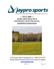 Jaypro Sports PCG-800 Installation Instructions Manual