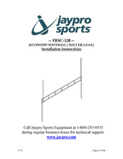Jaypro Sports FBSC-120 Installation Instructions Manual