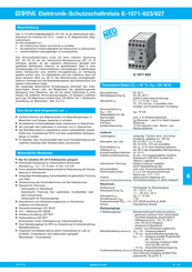 E-T-A E-1071-623 Manual