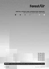 ForestAir FA-H18-D20TL Installation And Operation Manual