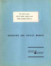 HP SCR-1P Series Operating And Service Manual