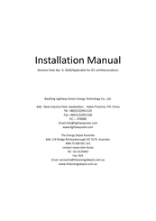 Lightway LW6PH72-340 Installation Manual